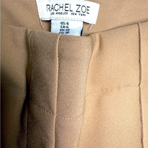Rachel Zoe Ponte Knit Pull-On Pants Size 6 Camel Tan 27” Inseam - Picture 2 of 6